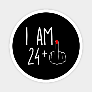 Vintage 25th Birthday I Am 24 Plus 1 Middle Finger Magnet